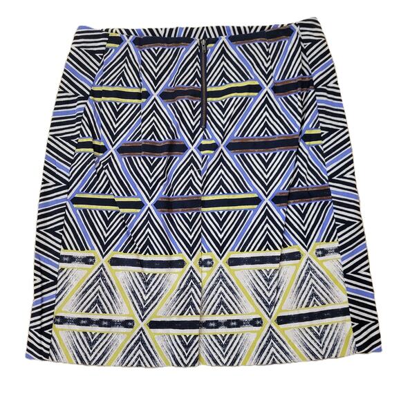 Nic + Zoe Women's Skirt Size 10 Boho Mosaic Print Zipper Cotton Spandex Travel - Picture 2 of 8